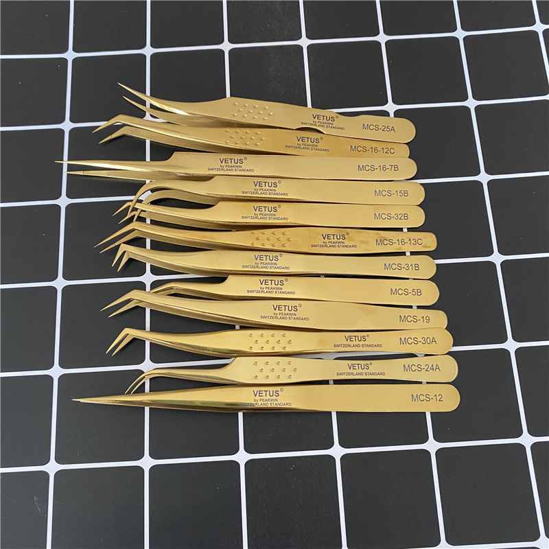 Cheap Price Eyelash Extension Accessories Tools Volume Classic Fanning Lashes Extensions Tweezers Set Private Label OEM
